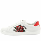 Gucci Men's New Ace GRG Snake Sneakers in White