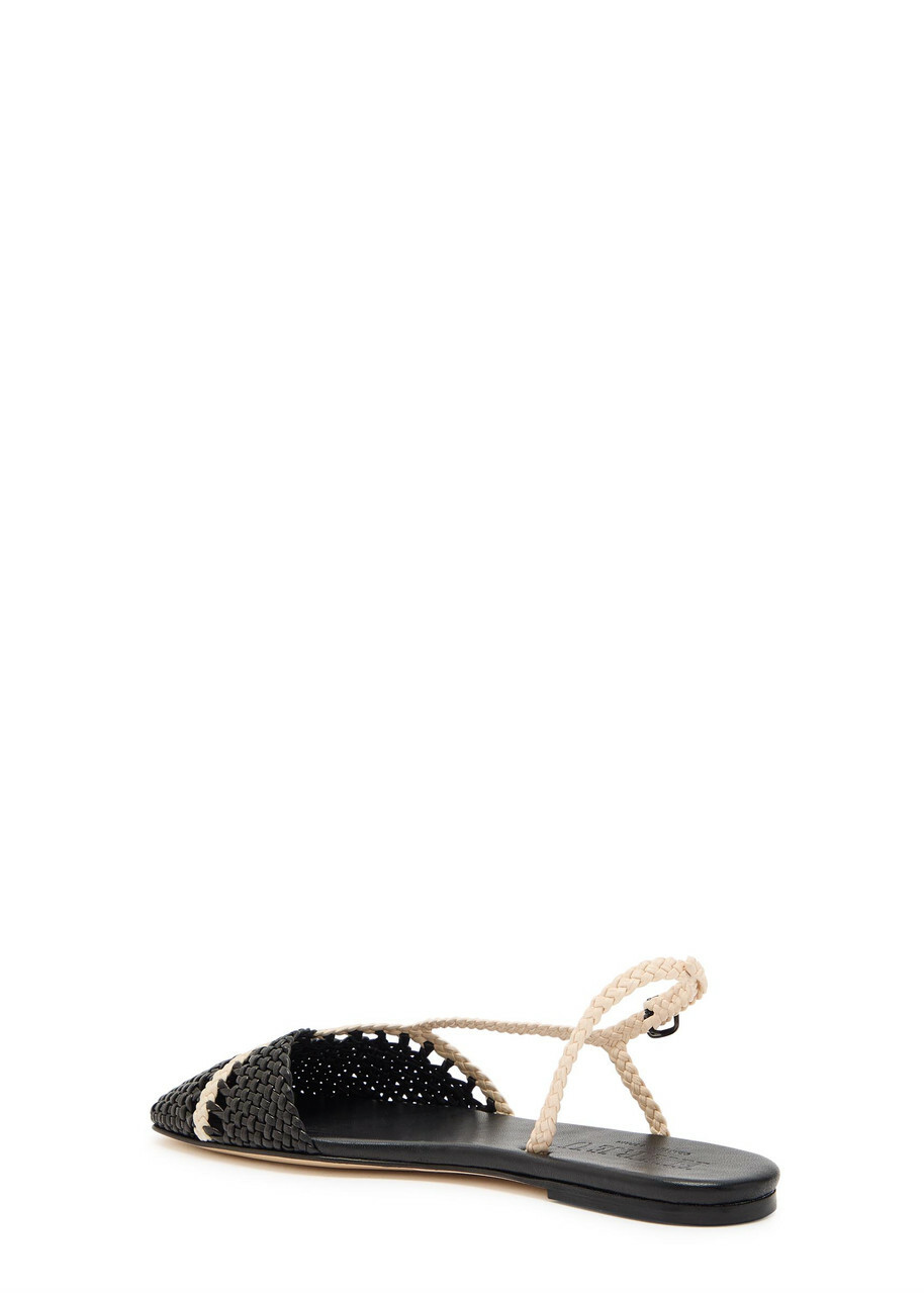 Hereu Rondaia Woven Leather Sandals Black And White