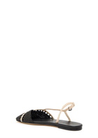 Hereu Rondaia Woven Leather Sandals Black And White