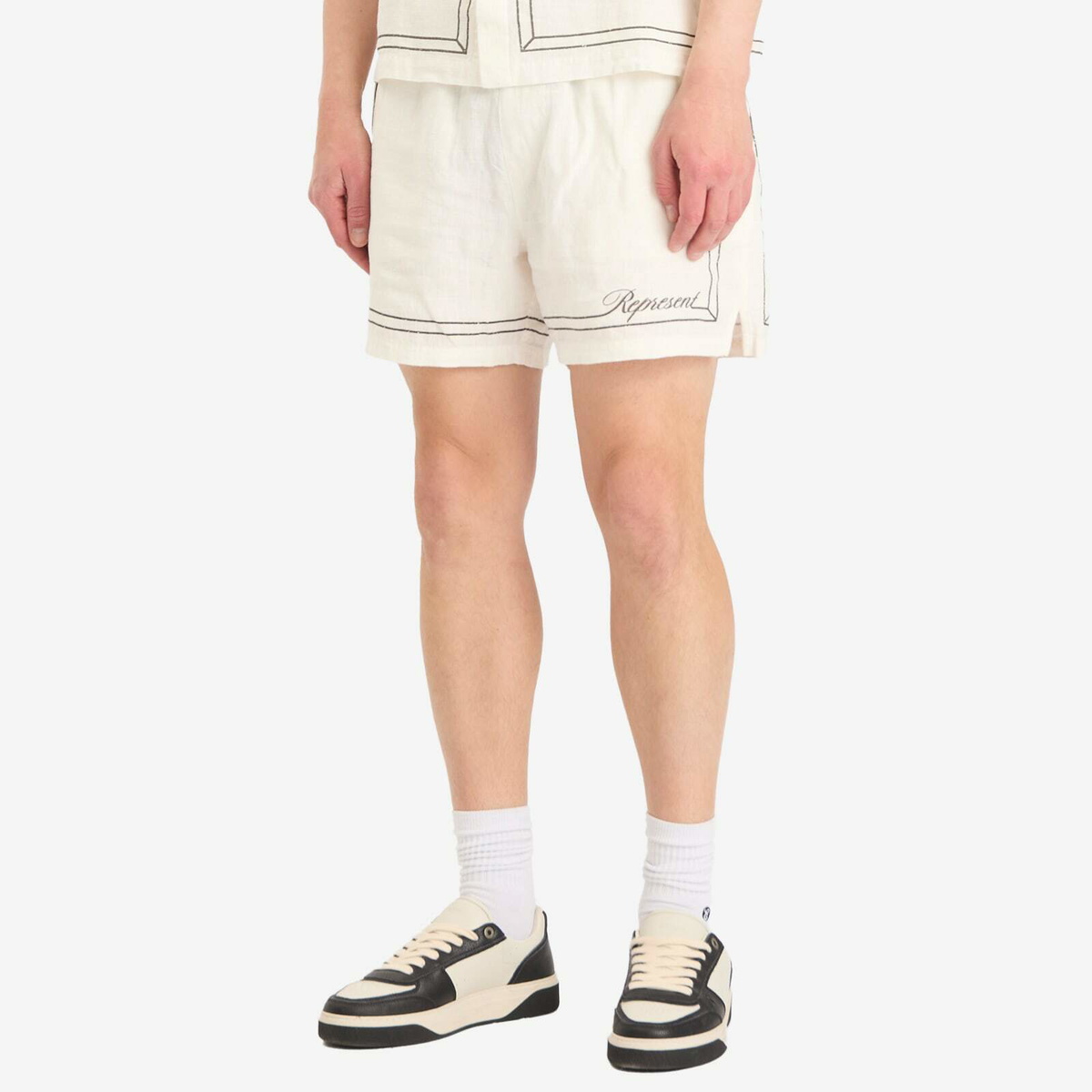 Represent Men's Border Vacation Short in Whisper White