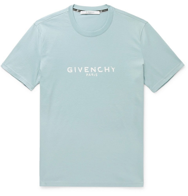 Photo: Givenchy - Logo-Print Cotton-Jersey T-Shirt - Light blue