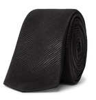 SAINT LAURENT - 4cm Metallic Silk-Blend Jacquard Tie - Black