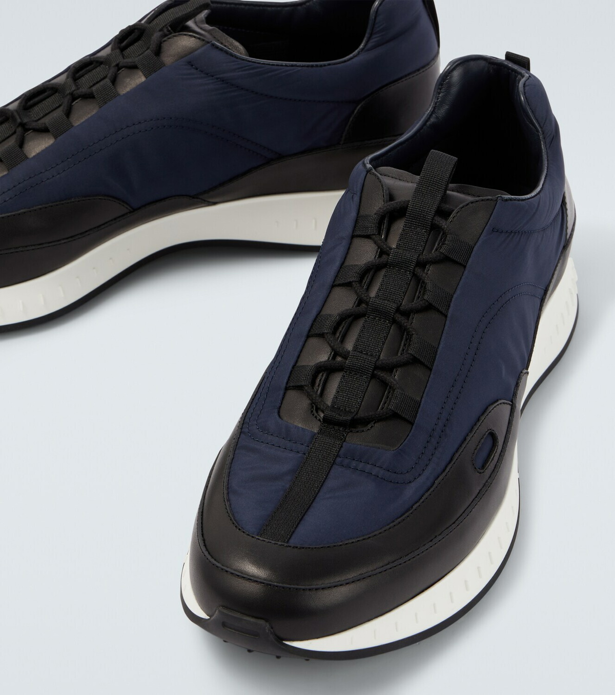 John Lobb Leather-trimmed slip-on sneakers