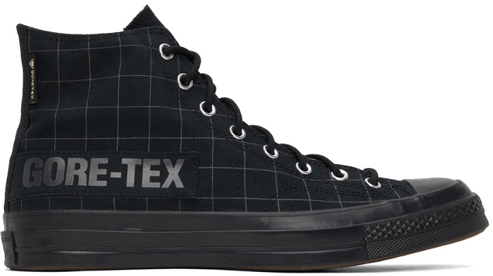 Photo: Converse Black Gore-Tex Check Chuck 70 Hi Sneakers