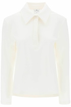 COURREGES cotton piqué polo shirt White