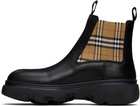 Burberry Black Leather Creeper Low Chelsea Boots