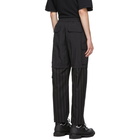 Juun.J Black Half-Pinstripe Cargo Pants