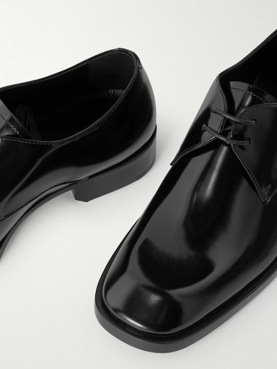 SAINT LAURENT - Vadim Glossed-Leather Derby Shoes - Black