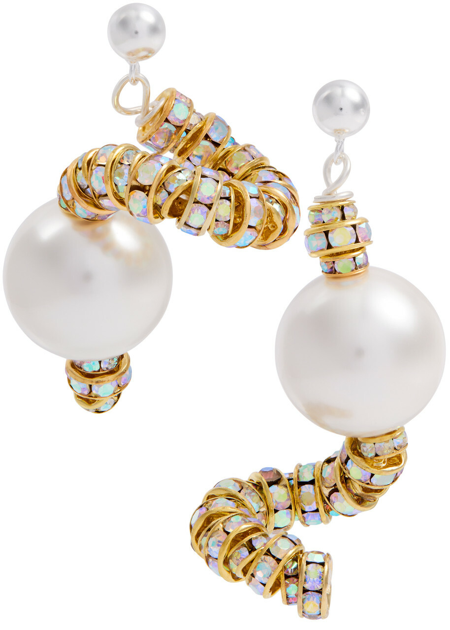 Pearl Octopuss.y Mini Snakes Embellished Drop Earrings - Gold - One Size
