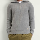Armor-Lux Men's Half Zip Rib Knit Jumper in Slate