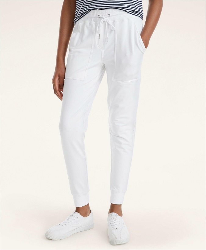 Photo: Brooks Brothers Women's French Terry Drawstring Joggers | White