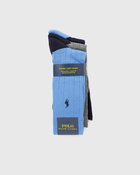 Polo Ralph Lauren Soft Rib Crew Sock 3 Pack Blue - Mens - Socks