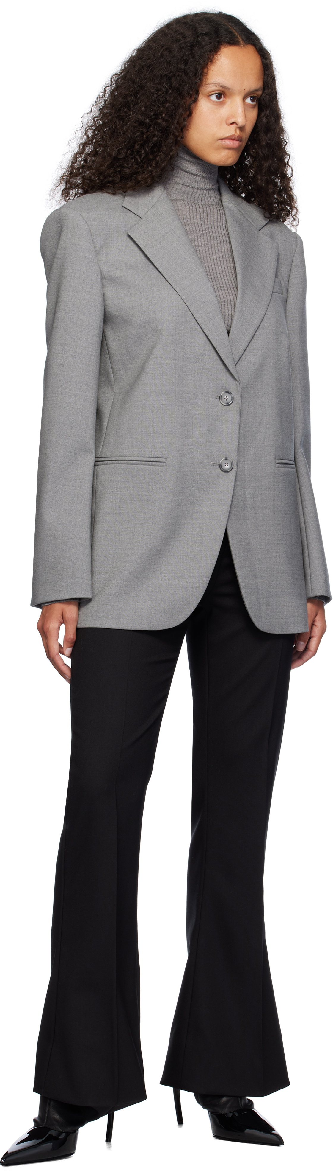 ジャケット Sportmax Grey Wool Baffo Blazer Sportmax Baffo Blazer | Grey | FARFETCH NZ