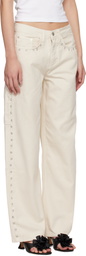 Sandy Liang Off-White Dixie Cargo Pants