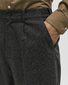 ØLÅF HOUNDSTOOTH PLEATED TAILORED PANT Grey Mens Casual Pant