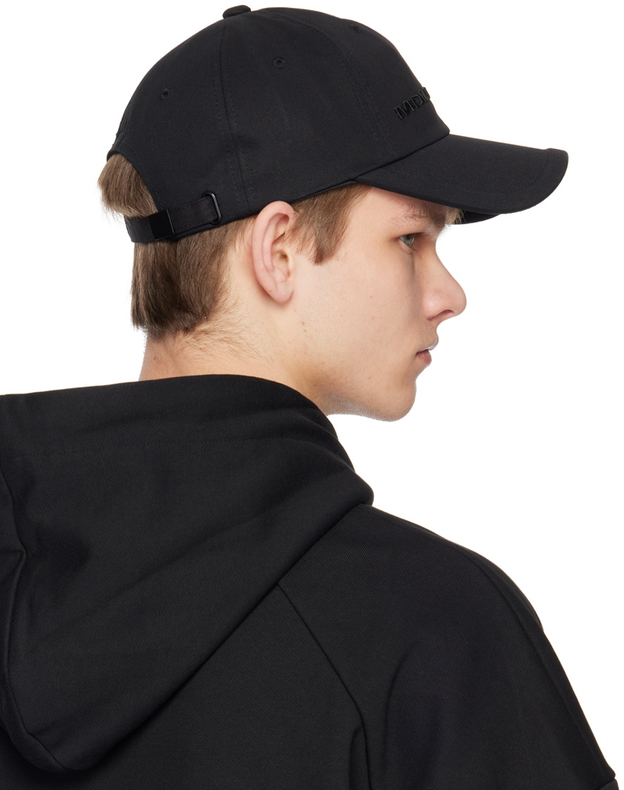 Juun.J Black Embroidered Cap