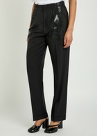 Maison Margiela Coated Straight-leg Wool Trousers Black