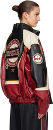Martine Rose Red & Black Superbowl Leather Jacket