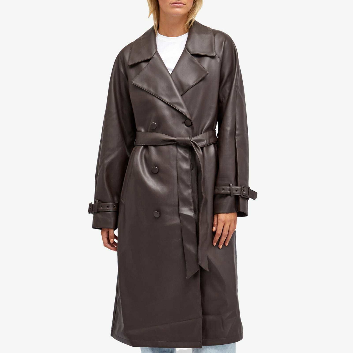 Good American Women's Uniform Trench Coat in Bark