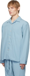 Tekla SSENSE Exclusive Blue AURALEE Edition Cotton Poplin Pyjama Shirt
