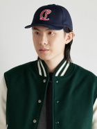 Christian Louboutin - Mooncrest Ivy Logo-Embroidered Leather-Trimmed Cotton-Canvas Cap - Blue