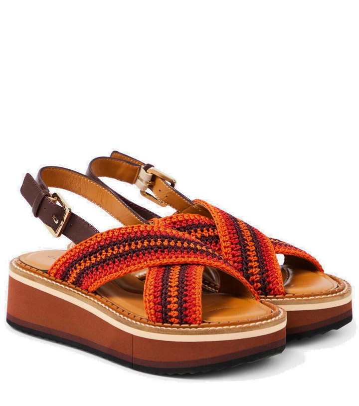 Photo: Clergerie Faden leather-trimmed crochet sandals