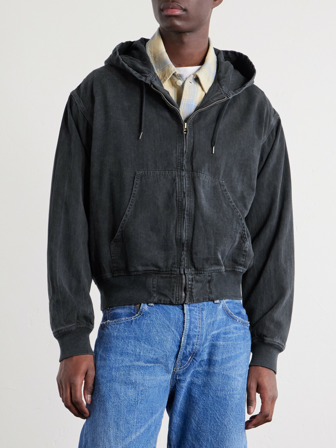 Remi Relief - Cotton-Twill Hooded Blouson Jacket - Gray