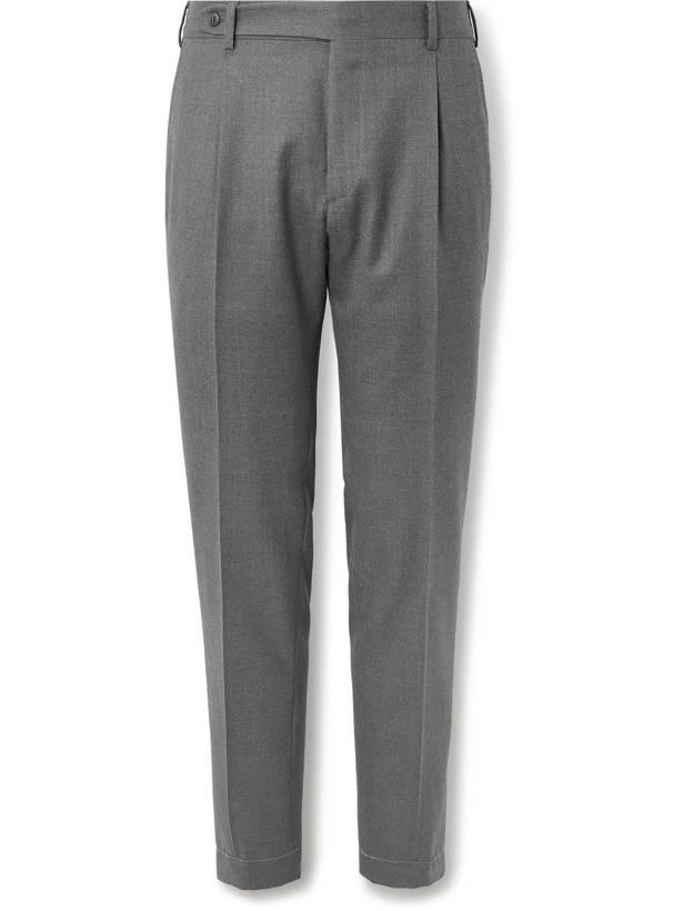 Photo: Brioni - Tapered Pleated Wool-Twill Trousers - Unknown