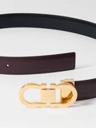 FERRAGAMO - 3cm Gancini Reversible Leather Belt - Brown