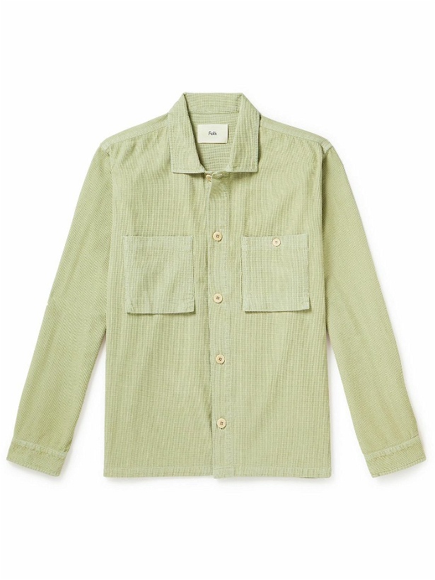 Photo: Folk - Patch Cotton-Corduroy Shirt Jacket - Green