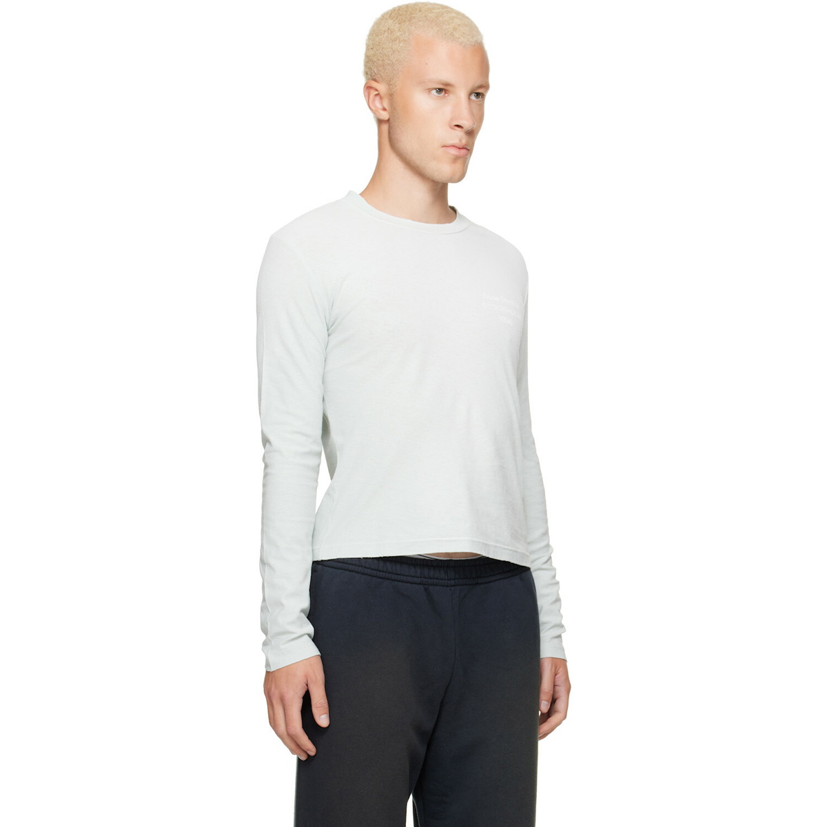 Acne Studios Green Distressed Logo T-shirt