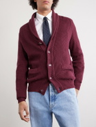 Brunello Cucinelli - Shawl-Collar Ribbed Cotton Cardigan - Burgundy