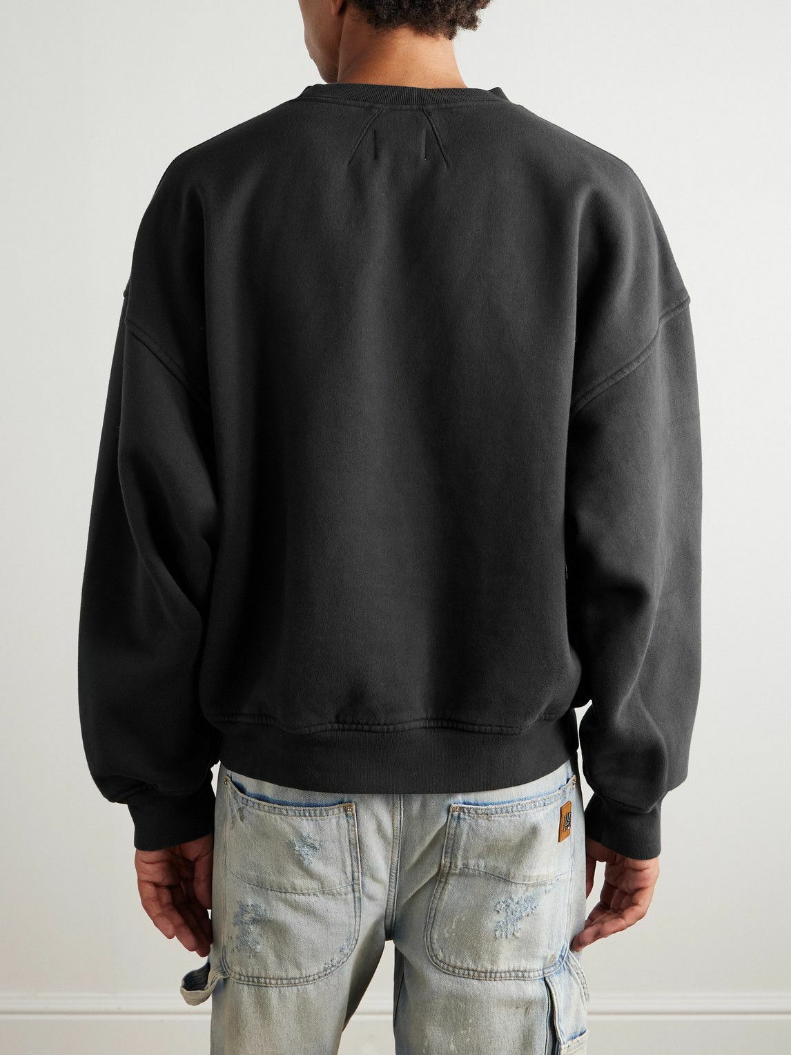 Rhude - Dinero Logo-Print Cotton-Jersey Sweatshirt - Black
