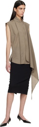 LE17SEPTEMBRE Brown Cape Sleeveless Blouse