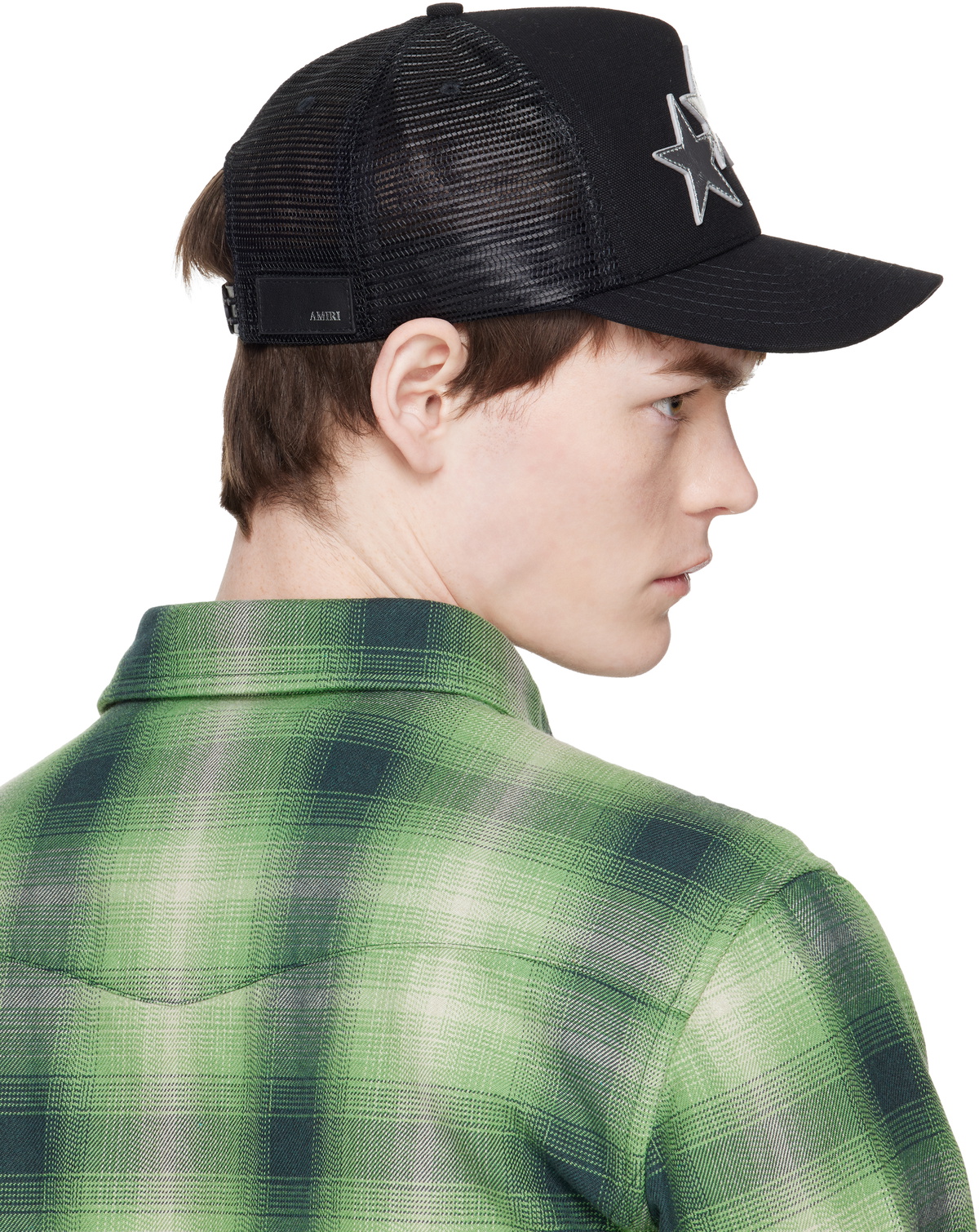 AMIRI Black Metallic 3 Star Trucker Cap Amiri