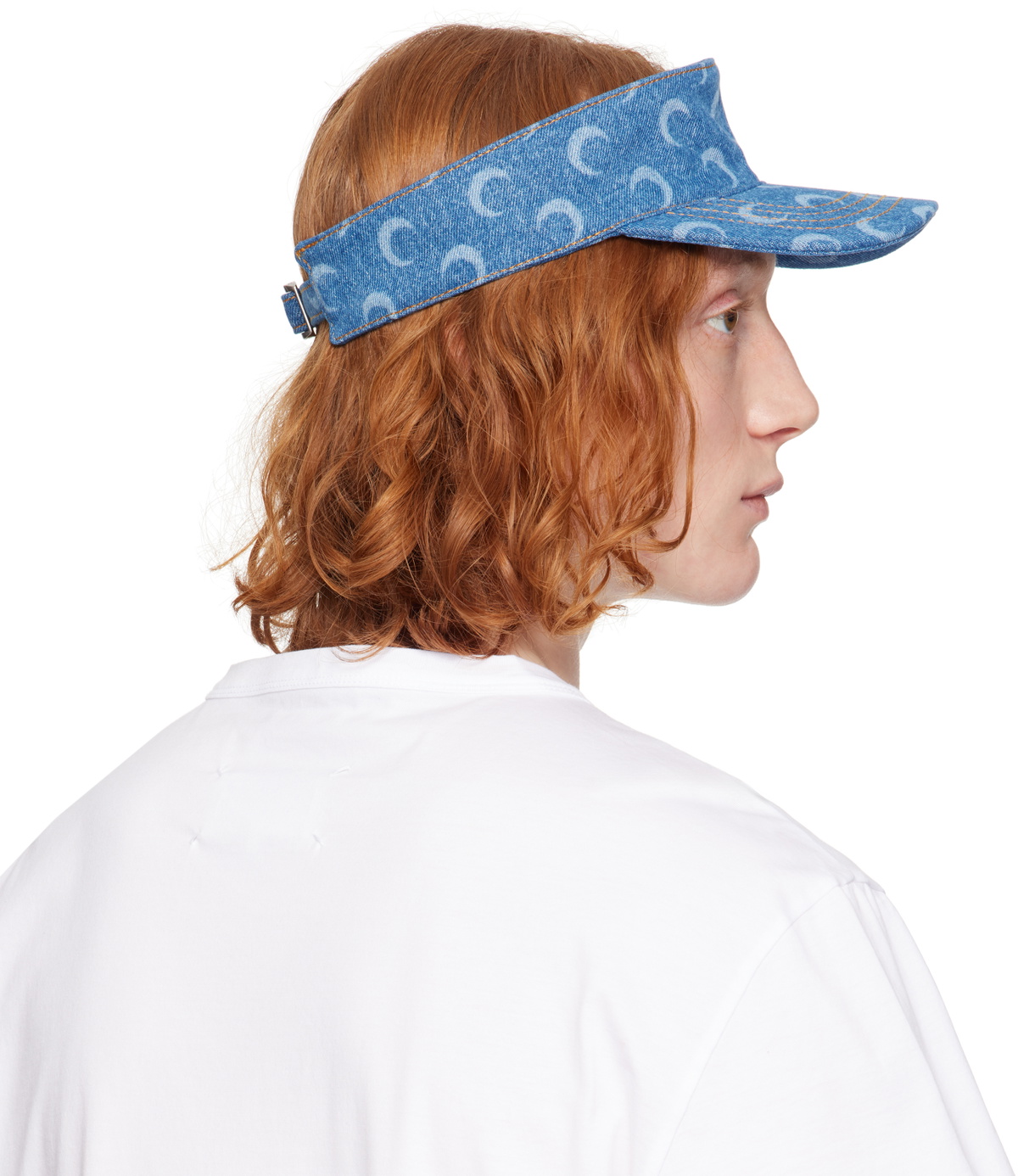 Marine Serre Blue Moon Laser Denim Visor Cap
