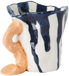 Ottolinger SSENSE Exclusive White & Blue Splatter Coffee Mug