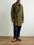 Officine Générale - Amir Double-Breasted Brushed Wool-Blend Coat - Green