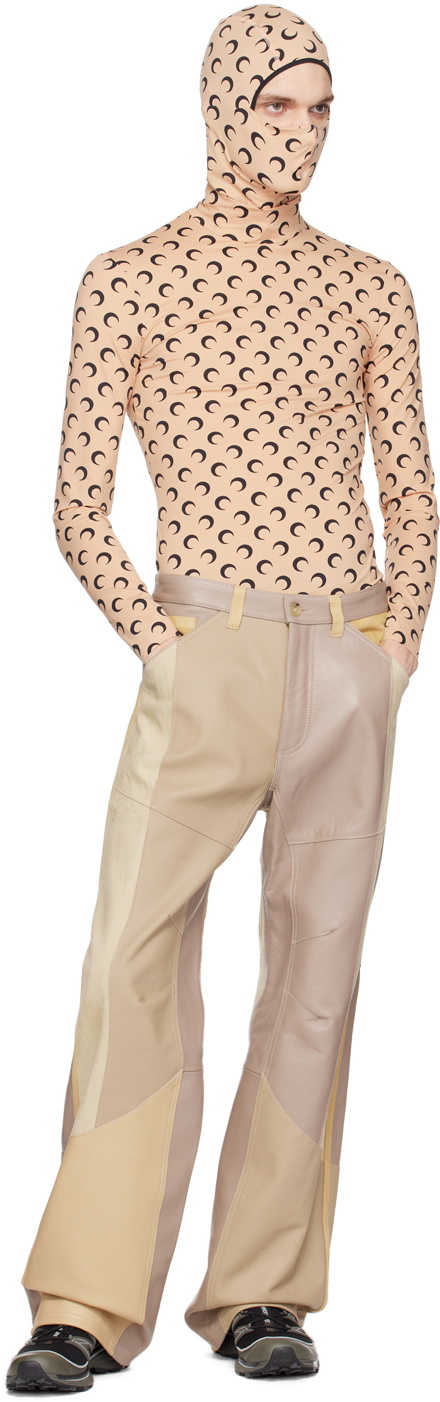 Marine Serre Tan Printed Turtleneck