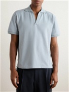 Stòffa - Cotton-Piqué Polo Shirt - Blue