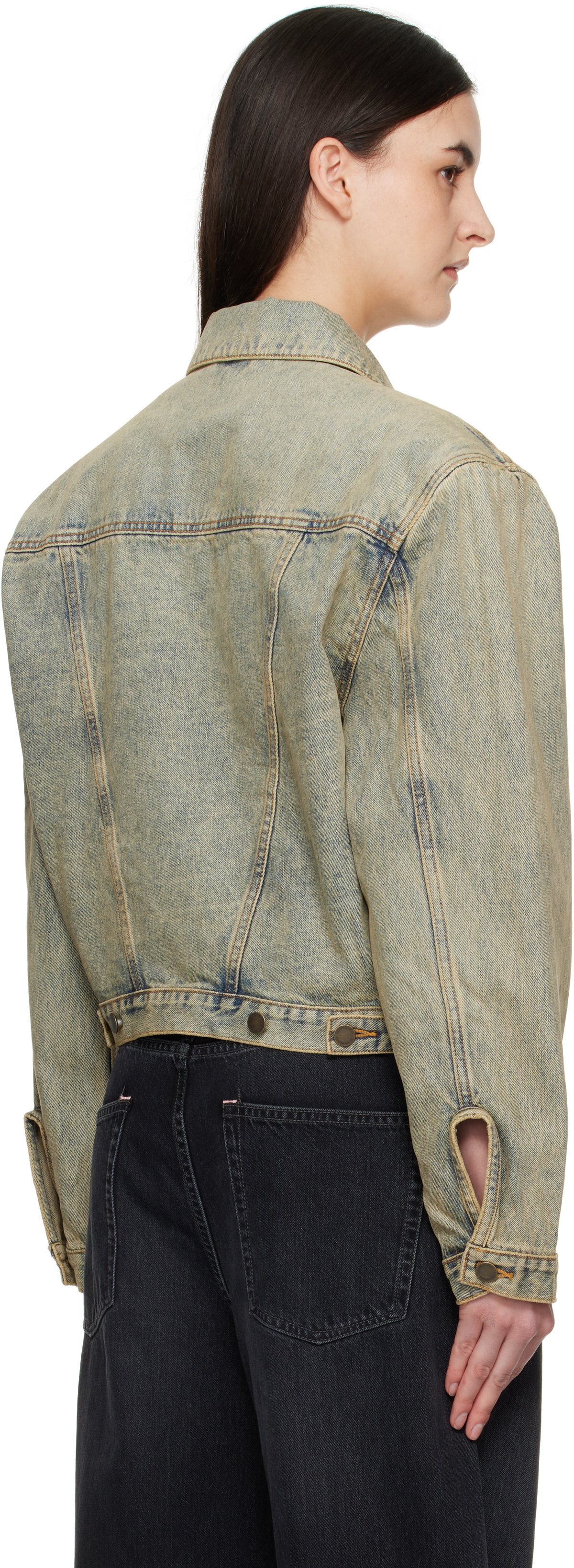 Entire Studios Blue Shrunken Denim Jacket