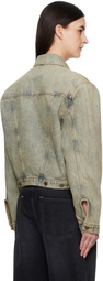 Entire Studios Blue Shrunken Denim Jacket