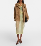 The Frankie Shop Peri sheer silk-blend midi skirt