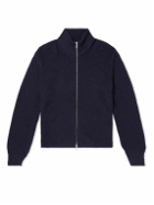 Officine Générale - Ribbed Merino Wool Zip-Up Cardigan - Blue