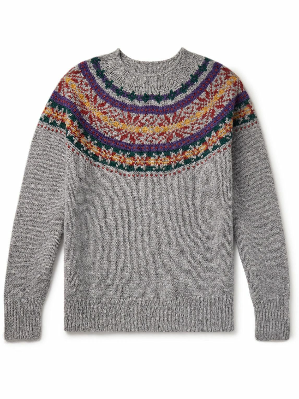 Howlin' - Fragments of Light Fair Isle Wool Sweater - Gray Howlin' by ...