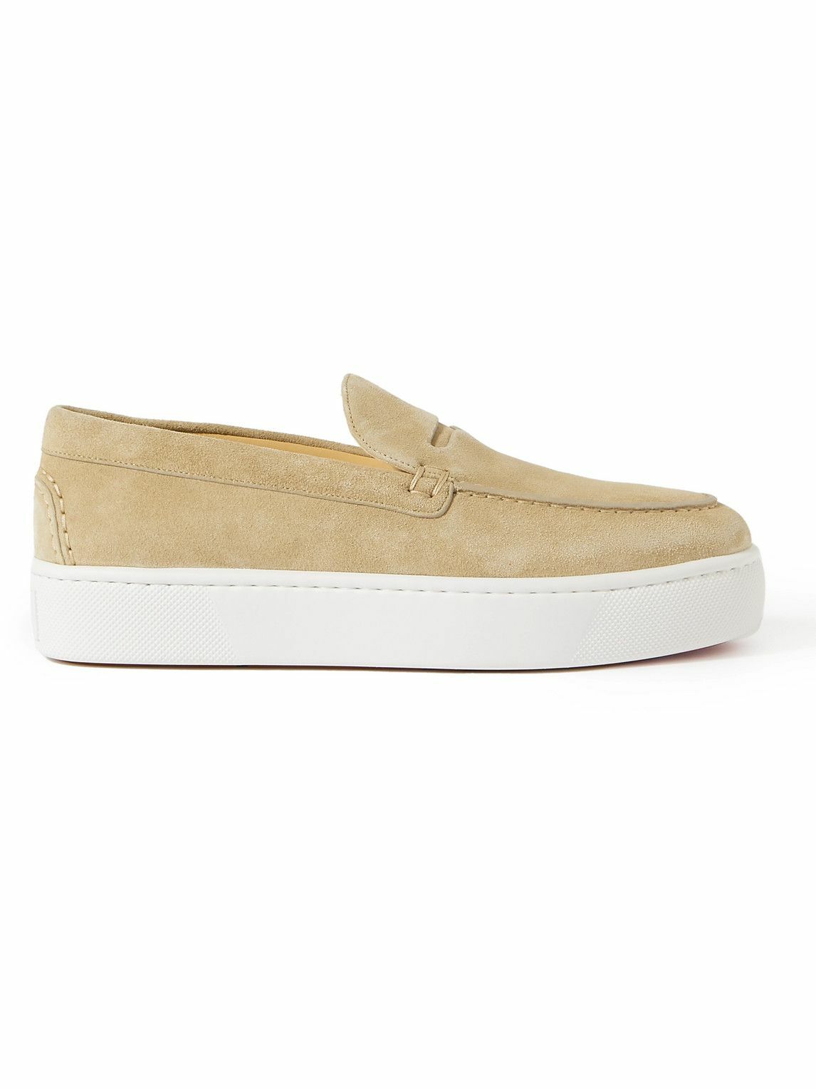 Christian Louboutin - Paqueboat Suede Boat Shoes - Neutrals Christian ...