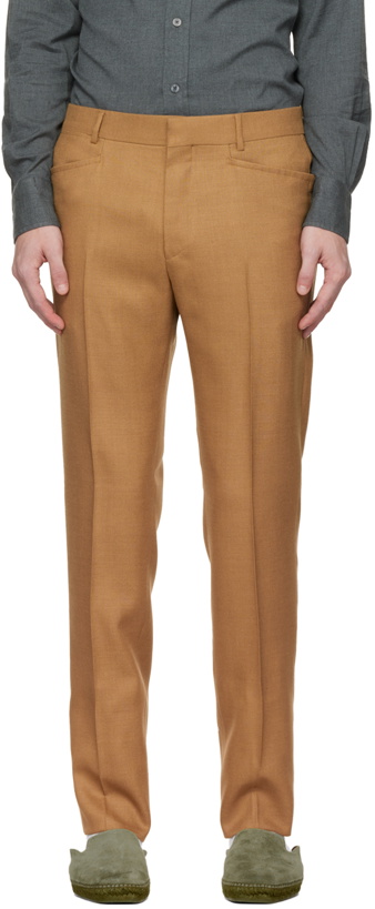 Photo: TOM FORD Brown Straight-Leg Trousers