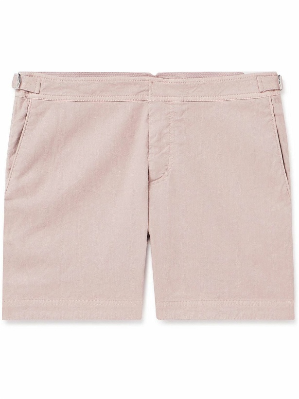 Photo: Orlebar Brown - Bulldog Straight-Leg Linen and Lyocell-Blend Shorts - Pink