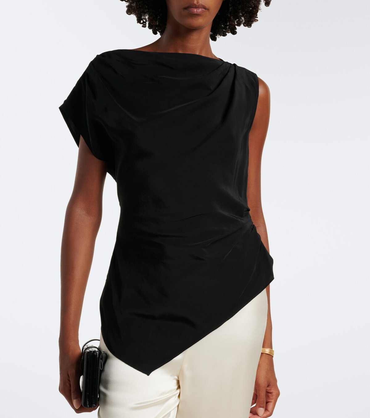 Veronica Beard Yvonne draped crêpe de chine top