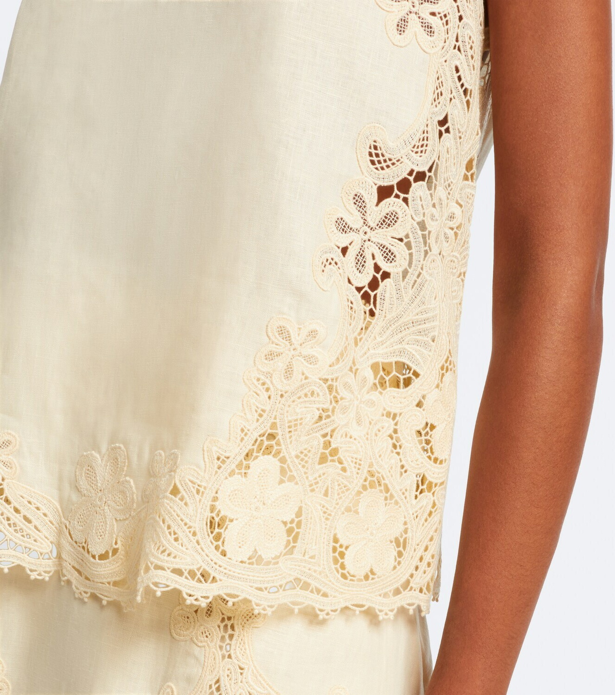 Ulla Johnson Amelie crochet-trimmed linen top